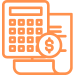 Accounting icon in orange